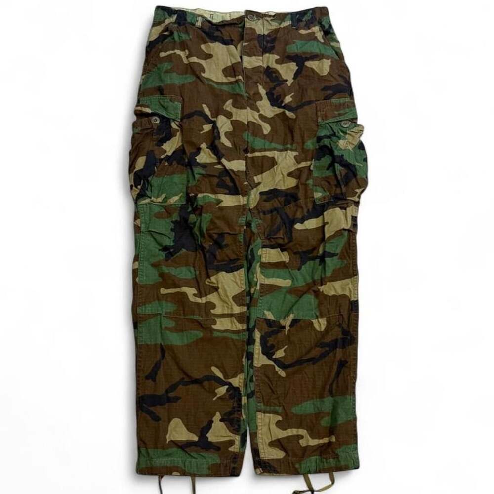 US Military Issue BDU Cargo Pants Medium-Regular Woodland Camouflage Ripstop